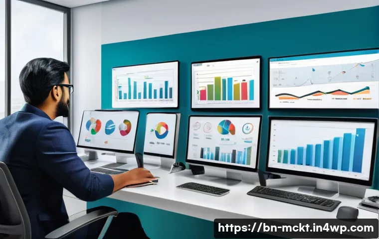 이메일 콘텐츠 개인화 기법과 자동화 - A modern office scene showing a diverse group of Bengali marketing professionals analyzing customer ...