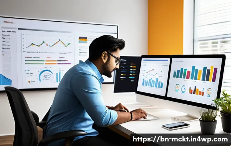 자동화된 이메일 마케팅을 위한 콘텐츠 계획 - A professional office scene showing a Bengali email marketer analyzing customer data on multiple scr...