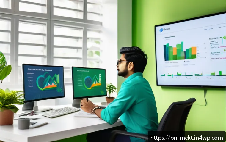 이메일 캠페인 자동화에서의 목표 설정 - A professional Bengali digital marketer sitting at a modern workspace, analyzing email campaign data...